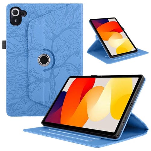 Funda de cuero con rotación en relieve Tree Life para Xiaomi Redmi K Pad (azul)