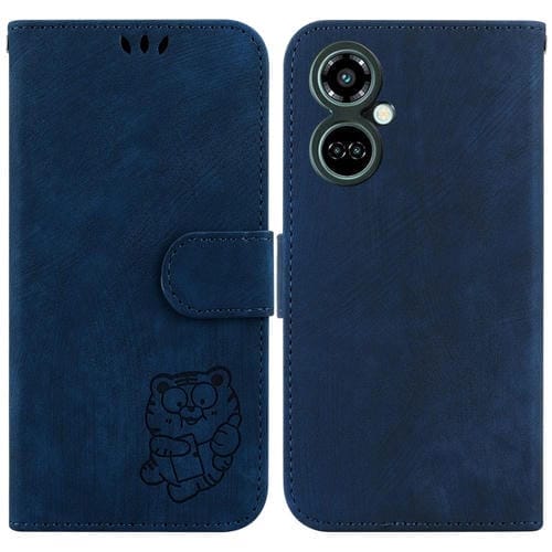 Funda de Cuero Tecno Camon 19 Pro 5G Little Tiger En Relieve (Azul Oscuro)