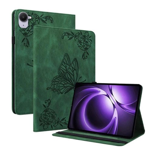 Funda de cuero con relieve de mariposa para tableta Xiaomi Redmi K Pad de 8,8 pulgadas (verde)