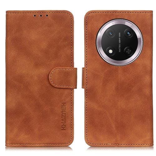 Funda de Cuero Khazneh con Tapa y Textura Retro para Honor X9C (Marrón)