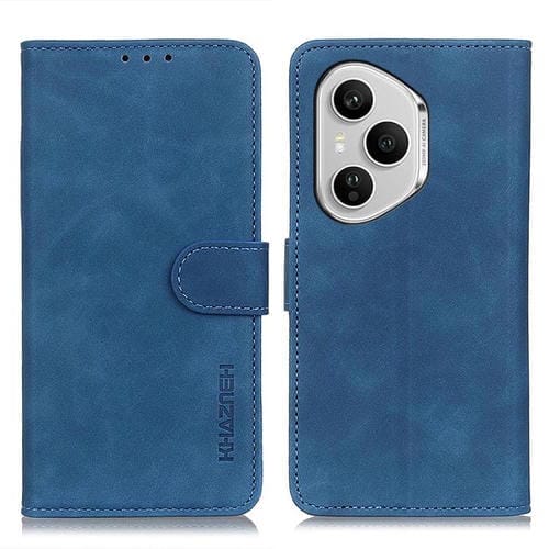 Funda de cuero con tapa y textura retro KHAZNEH para Honor 400 Pro Global (160,8 mm) (azul)