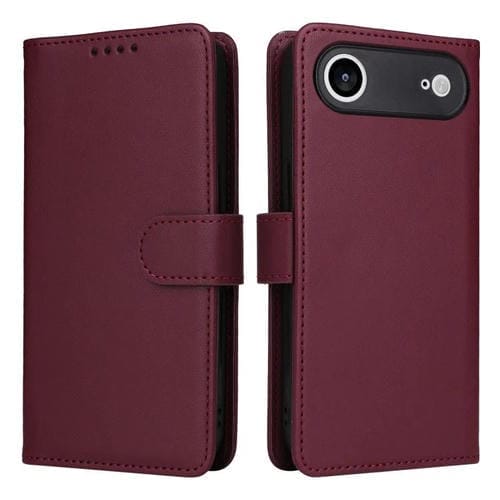 Funda BETOPNICE BN-005 2 en 1 desmontable de imitación de cuero genuino para iPhone 17 Air (rojo vino)