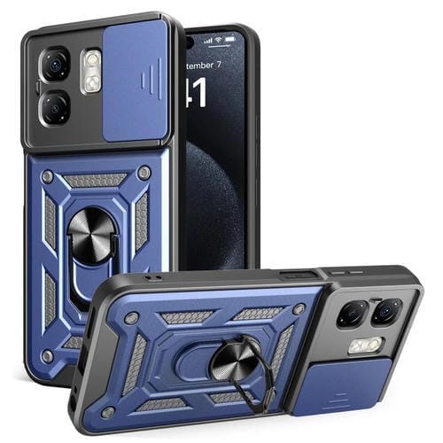 Funda para Teléfono Infinix Smart 9 Hot 50I TPU+PC con Cubierta Deslizante para Cámara (Azul)