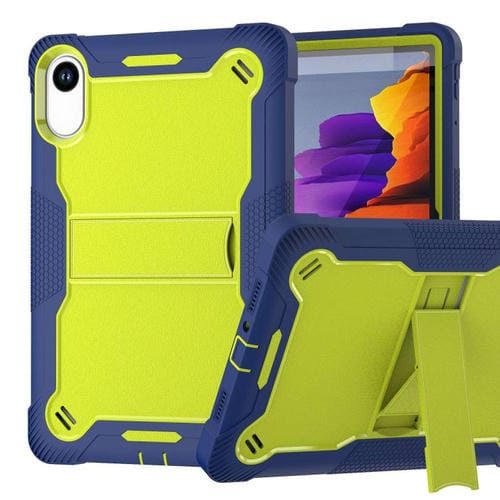 Funda híbrida de silicona a prueba de golpes para Xiaomi Redmi Pad 2 con soporte (amarillo, verde y azul marino)