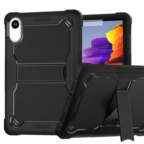 Funda híbrida de silicona a prueba de golpes para Xiaomi Redmi Pad 2 con soporte (negra)