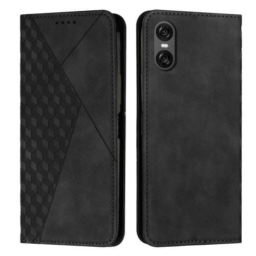 Funda de Cuero Magnética Sony Xperia 5 Vi Diseño Empalme Diamantes (Negra)