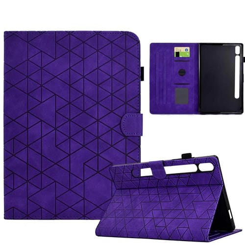 Funda de cuero inteligente con diseño de rombos de TPU para Samsung Galaxy Tab S10 FE+ (morado)