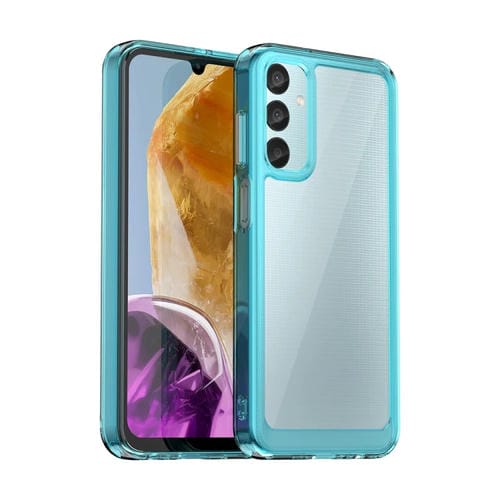Caja de Teléfono Híbrida Samsung Galaxy M15 Acrílica TPU Serie Colorida (Azul Transparente)