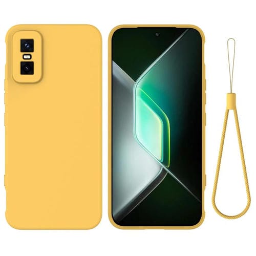 Funda de silicona líquida de color sólido para Infinix GT 30 Pro, a prueba de caídas y cobertura total (amarilla)
