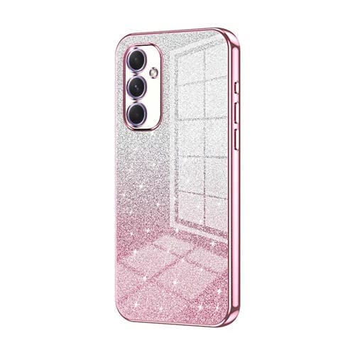 Estuche para Teléfono Samsung Galaxy A54 5G Galvanizado con Polvo de Brillo Degradado (Rosa)