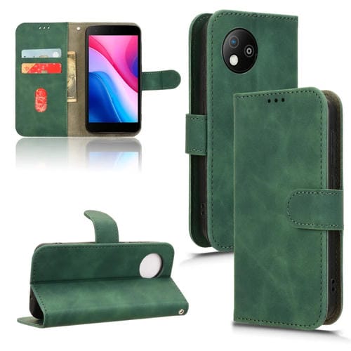 Funda de Cuero con Tapa Magnética para ZTE Blade A35 Lite (Verde)
