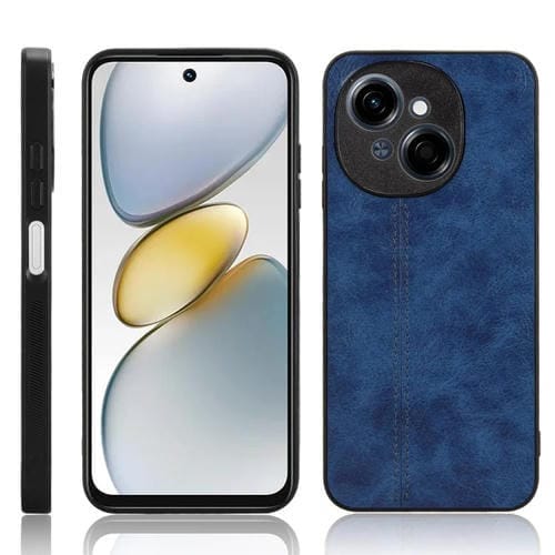 Funda para Teléfono Tecno Spark Go 1 Diseño de Vaca con Costura (Azul)