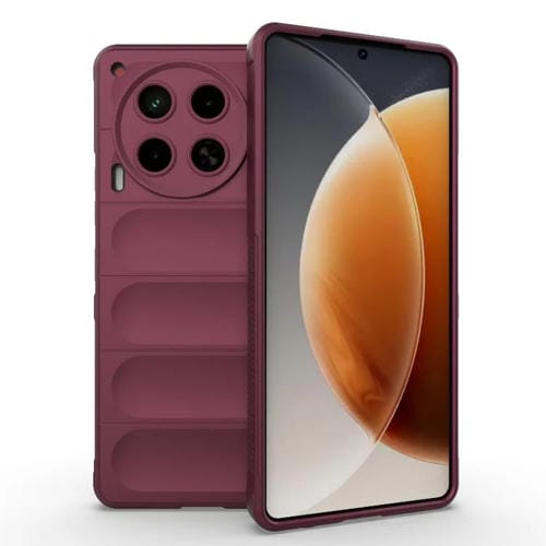 Funda TPU + Franela para Tecno Camon 30 4G Global Magic Shield (Rojo Vino)