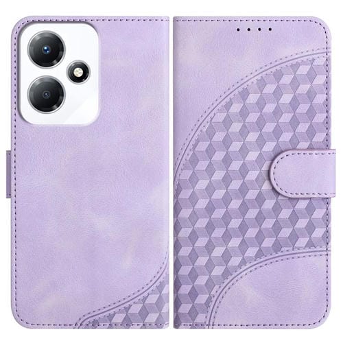 Funda de Cuero para Infinix Hot 30 Play y Hot 30 Play Nfc con Relieve de Elefante y Cordón (Morado Claro)