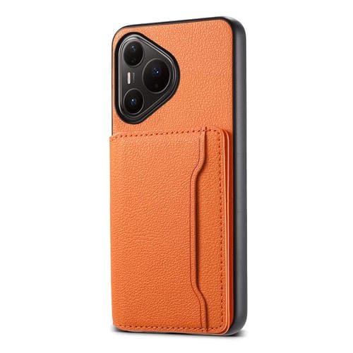 Funda para Huawei Pura 80 Pro / 80 Pro+ 5G con textura de becerro y diseño de cartera, cobertura total (naranja)