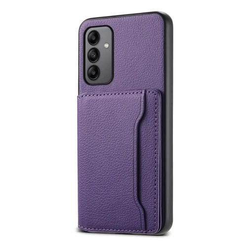 Funda para Teléfono Samsung Galaxy A05S Diseño Bolsa para Tarjetas Textura Pantorrilla (Púrpura)