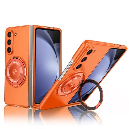 Soporte Giratorio 360 Grados Magsafe PC Funda para Samsung Galaxy Z Fold3 5G a Prueba de Golpes (Naranja)