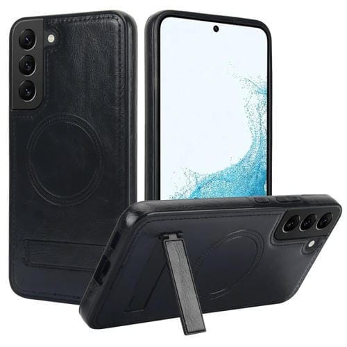 Funda para Teléfono Samsung Galaxy S22 + 5G Magsafe Soporte Invisible Cuero Retro (Negro)