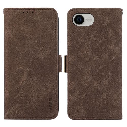 Funda de Cuero Abeel Rfid Magnética Esmerilada para iPhone 16E (Marrón)