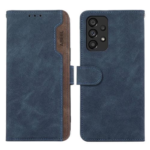 Funda para Samsung Galaxy A53 5G Abeel Color Block Cuero Magnética Rfid (Azul-Marrón)