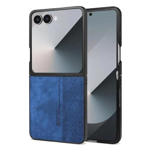 Funda AZNS con relieve 3D para Samsung Galaxy Z Flip7 5G (azul)