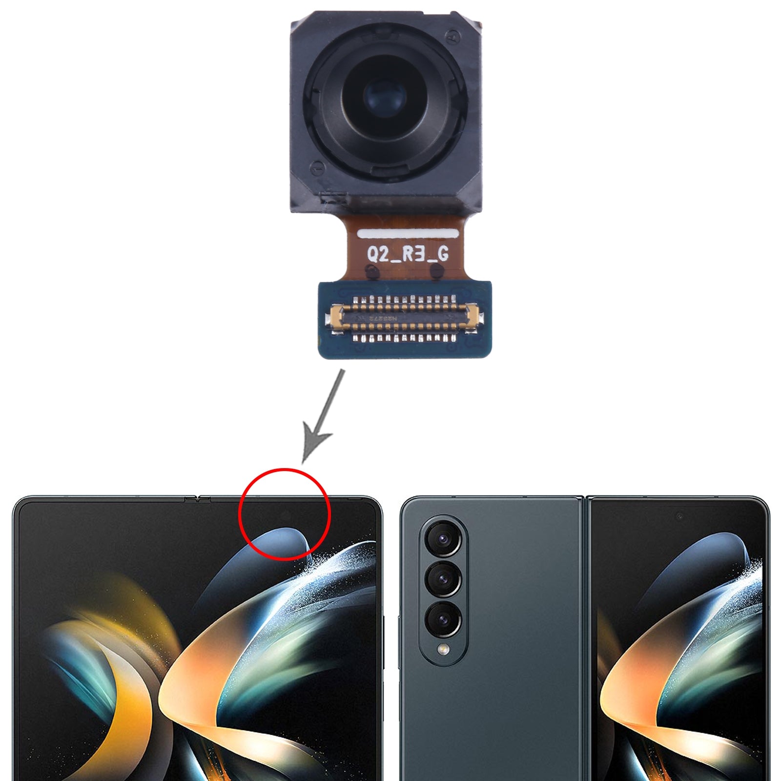 Camara Frontal Delantera Flex Samsung Galaxy Z Fold4 F936B