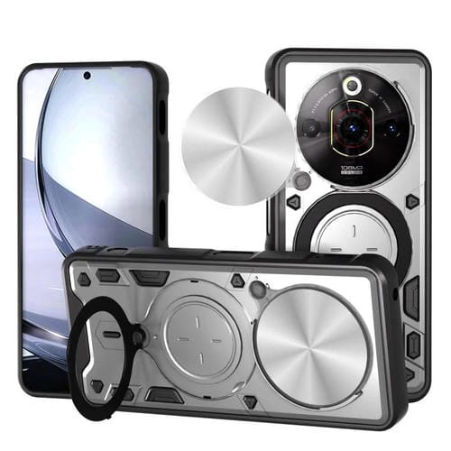 Funda magnética deslizante con textura de CD para ZTE Nubia Focus Pro (plateada)