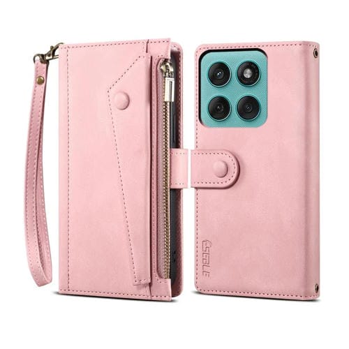 Funda de cuero retro ESEBLE con tecnología RFID para Motorola Edge 60 Pro (oro rosa)
