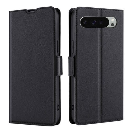 Funda de Cuero con Tapa Horizontal y Hebilla Lateral Ultrafina para Google Pixel 9 Pro XL (Negra)