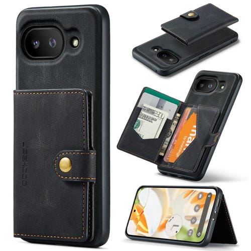 Funda Magnética Desmontable Estilo Billetera Jeehood J01 para Google Pixel 9A (Negro)