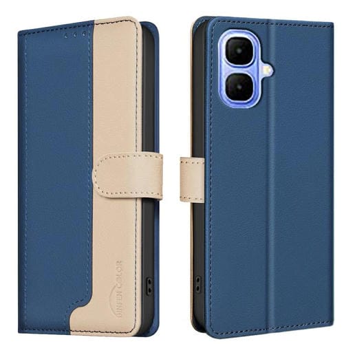 Funda de cuero antirrobo RFID a juego para Infinix Smart 10 4G (azul)