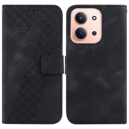Funda de cuero con relieve de siete formas para Redmi 15C 4G (173,1 mm) / Redmi 15C 5G (173,1 mm) (Negro)
