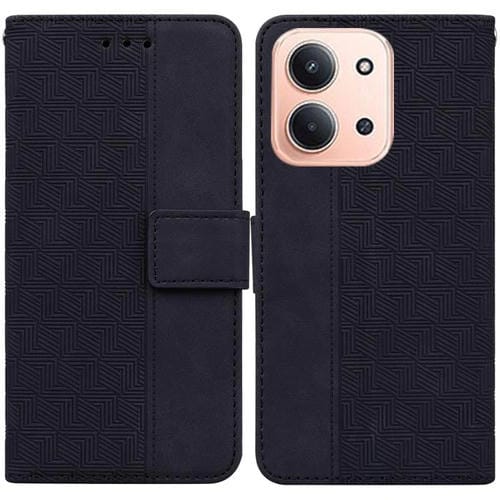 Funda de cuero con relieve geométrico para Redmi 15C 4G (173,1 mm) / Redmi 15C 5G (173,1 mm) (Negro)