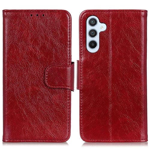 Funda de cuero con tapa horizontal y textura Nappa para Samsung Galaxy S25 FE 5G (roja)
