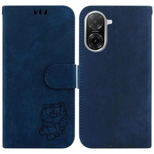 Funda de piel con relieve de tigre para Redmi A5 4G (171,7 mm) (azul oscuro)