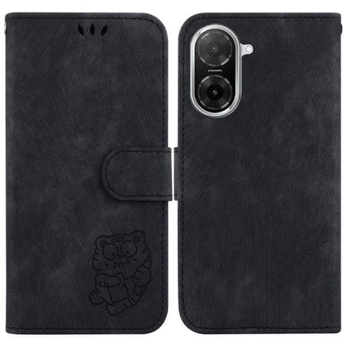 Funda de cuero con relieve de tigre para Redmi A5 4G (171,7 mm) (negro)