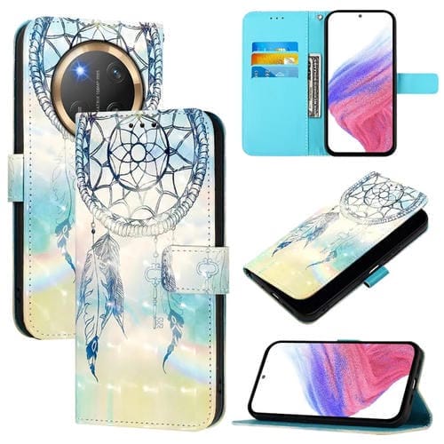 Funda de Cuero con Tapa Horizontal y Pintura 3D para Honor X9C 5G (Campanas de Viento)