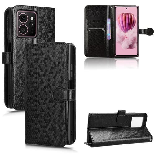 Funda de Cuero con Textura de Puntos Panal para HMD Skyline 5G (Negro)