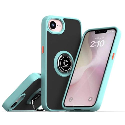 Funda de TPU + PC con anillo para iPhone 16e Q Shadow 1 Series (azul cielo)