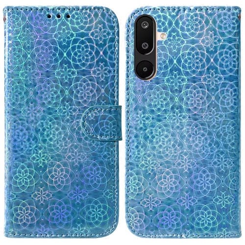 Funda de cuero con hebilla magnética colorida para Samsung Galaxy M16 5G / F16 5G / M36 5G (azul)
