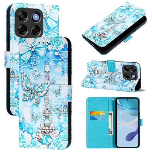 Funda de Cuero para ZTE Blade V70 Vita Nubia V70 con Dibujo Mariposa Torre