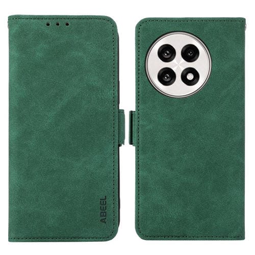 Funda de Cuero Abeel con Imán Rfid y Esmerilado para OnePlus 13R Global (Verde)