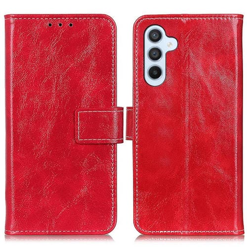 Funda de cuero con textura retro de caballo loco para Samsung Galaxy A17 5G (roja)
