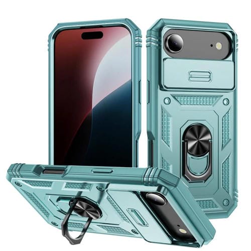 Funda deslizante de TPU + PC con soporte para iPhone 17 Air (verde)