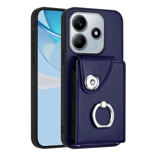 Funda para Redmi Note 14 5G con tarjetero y anillo (azul)
