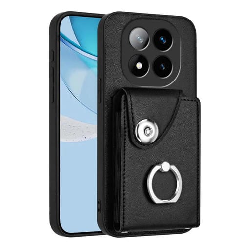 Funda para Redmi Note 14 Pro+ 5G con tarjetero y anillo (negro)