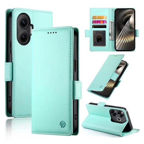 Funda de cuero esmerilado con hebilla lateral magnética para Redmi Turbo 4 Pro / Xiaomi Poco F7 (verde menta)