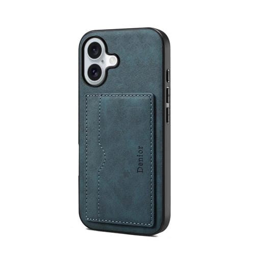 Funda de PU Denior D08 para iPhone 17 con ranura para una sola tarjeta (azul)