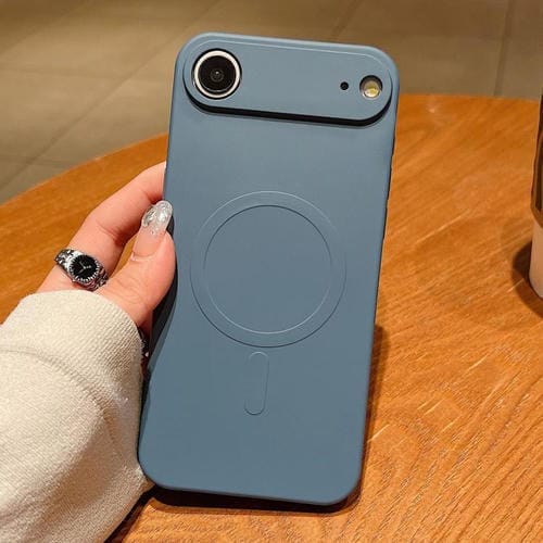 For iPhone 17 Air Solid Color Liquid Silicone MagSafe Magnetic Phone Case(Lavender Grey)