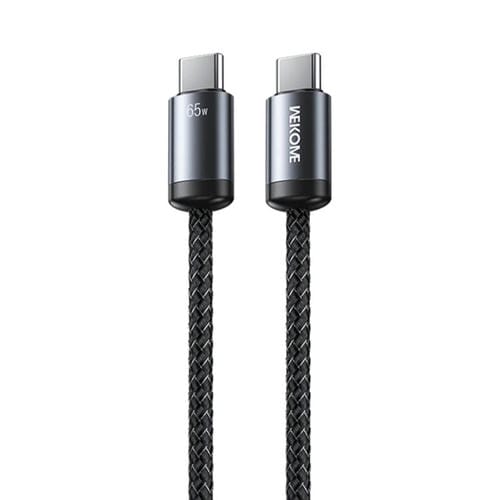 Cable de Datos Carga Rápida Wk Wdc-35 Raython Gen2 1 m Pd65W Tipo C a Tipo C (Negro)